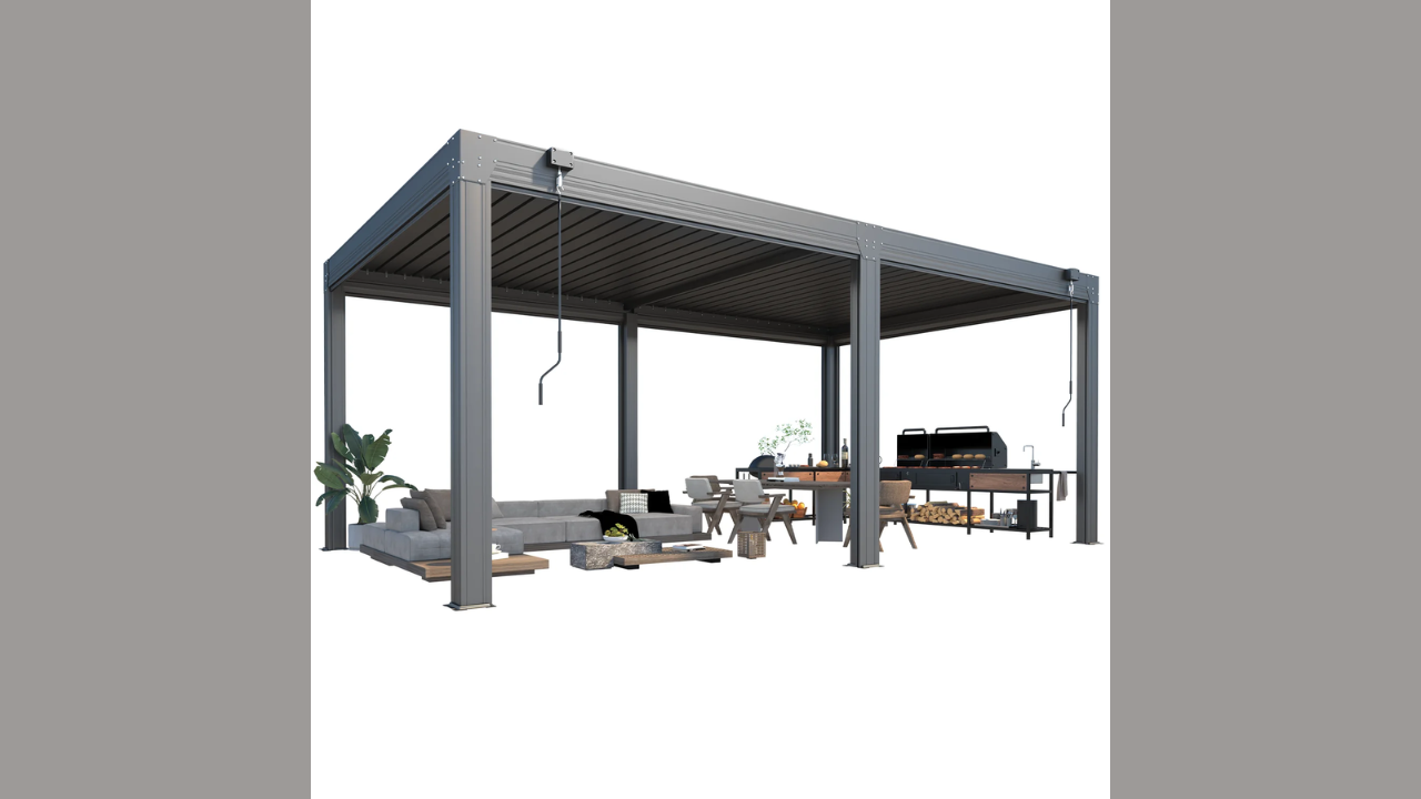 Control Your Outdoor Comfort with EROMMY’s Adjustable Louvered Pergola